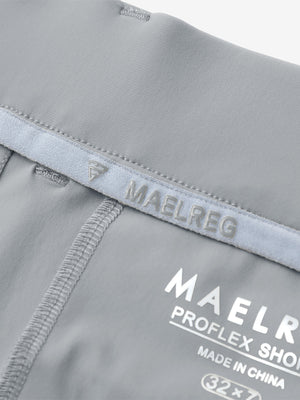 Inside view of Light Grey Quick Dry Casual Shorts, showcasing MAELREG logo label detail.