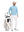 Front full body shot of model exercising in misty blue featherweight midlayer quarter zip pullover