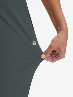 Pantalones de golf elásticos de cintura alta para mujer con bolsillos