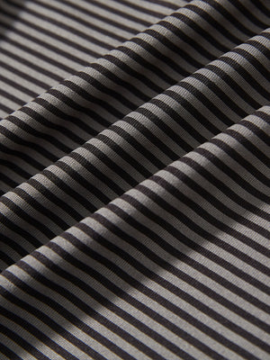 Texture detail of Cooling stripe golf shirts with breathable fabric in black stripe