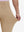 Detail view of pants elasticity on  light khaki breathable casual slacks with 4 pockets