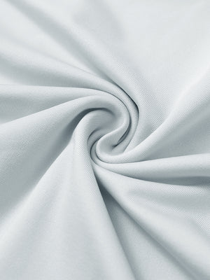 Fabric close-up of Stretch solid fleece quarter-zip vest with soft feel and grey mist detail