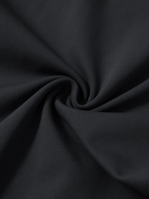 Close-up of fabric on soft lightweight casual golf pants with 5 pockets, showing texture in black.