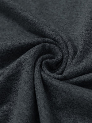 Close-up fabric view of athletic lightweight golf hoodies, breathable knit and smooth hand feel in dark grey heather