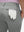 Detail view of back pocket on gray blue breathable casual slacks with 4 pockets