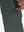Detail view of design on dark grey flat front golf joggers pants with belt loops