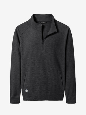 Heather Textured Quarter Zip Pullover