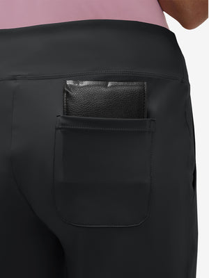 Pantalones de golf elásticos de cintura alta para mujer con bolsillos