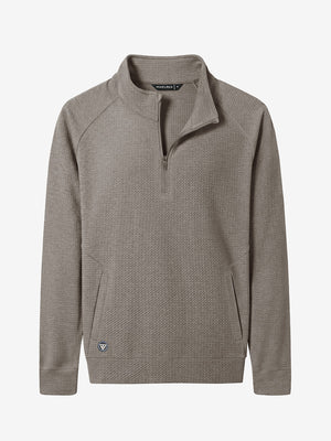 Heather Textured Quarter Zip Pullover