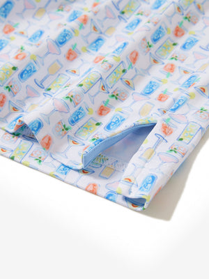 Polos estampados con cuello y elasticidad en 4 direcciones