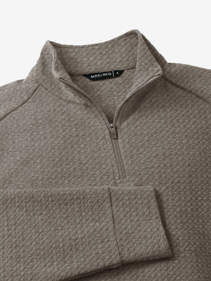 Heather Textured Quarter Zip Pullover