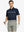 Front half-body golf pose in Chest Print Polo Shirts, shown in Navy