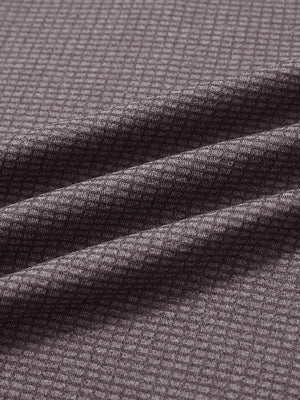 Texture heather fleece lined 1/4 zip pullover in dark red, close-up of soft heather fabric with fleece interior texture