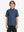 Model front upper body wearing Stylish print boys polo shirts in fresh green seahorse style