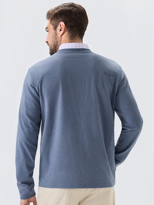 Heather Brushed Rib Knit Crewneck Sweatshirt