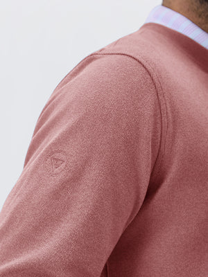Heather Brushed Rib Knit Crewneck Sweatshirt