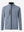 3D front view of textured insulated winter jacket showing insulated layers and sleek design, blue heather.