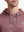 Close-up front view from nose to chest showing Soft Heather Hoodies Pullover in red heather