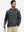 Front upper body of model wearing trendy print fleece hoodies, relaxed fit in dark camouflage