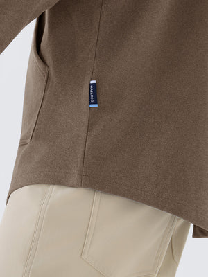 Stretch Ultra-Comfy Heather Brushed Rib Knit Hoodie