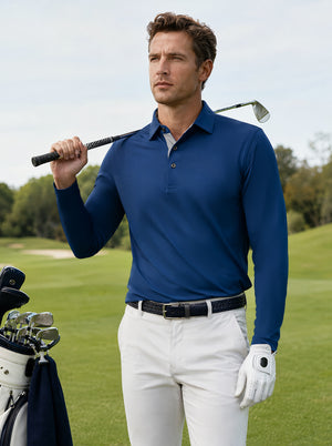 Long Sleeve Performance Solid Pique Polo