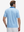 Back half-body of model in light blue geo lightweight stretch upgraded print golf polo shirts