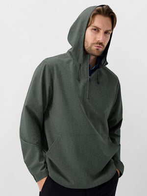 Water Resistant 1/4 Zip Hooded Pullover