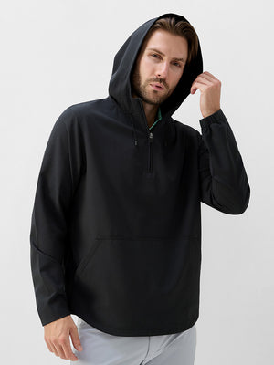 Water Resistant 1/4 Zip Hooded Pullover