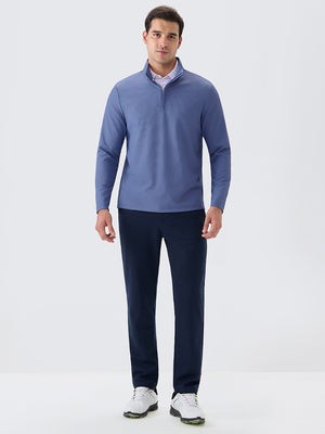 Ribbed Texture Nylon Quarter Zip Pullover