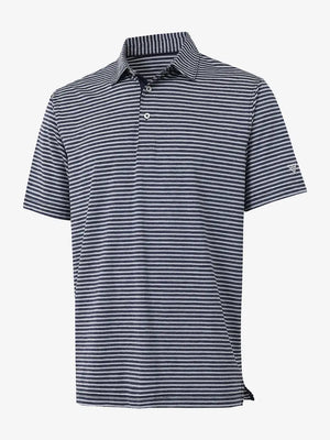 3D view of Sport Fit Stripe Polo in Navy Stripe